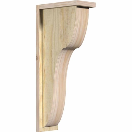 Carmel Rough Sawn Corbel W/Backplate, Douglas Fir, 6W X 12D X 28H